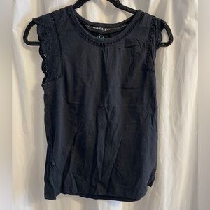 Hatley Black Women's Tank Top with Lace Detail